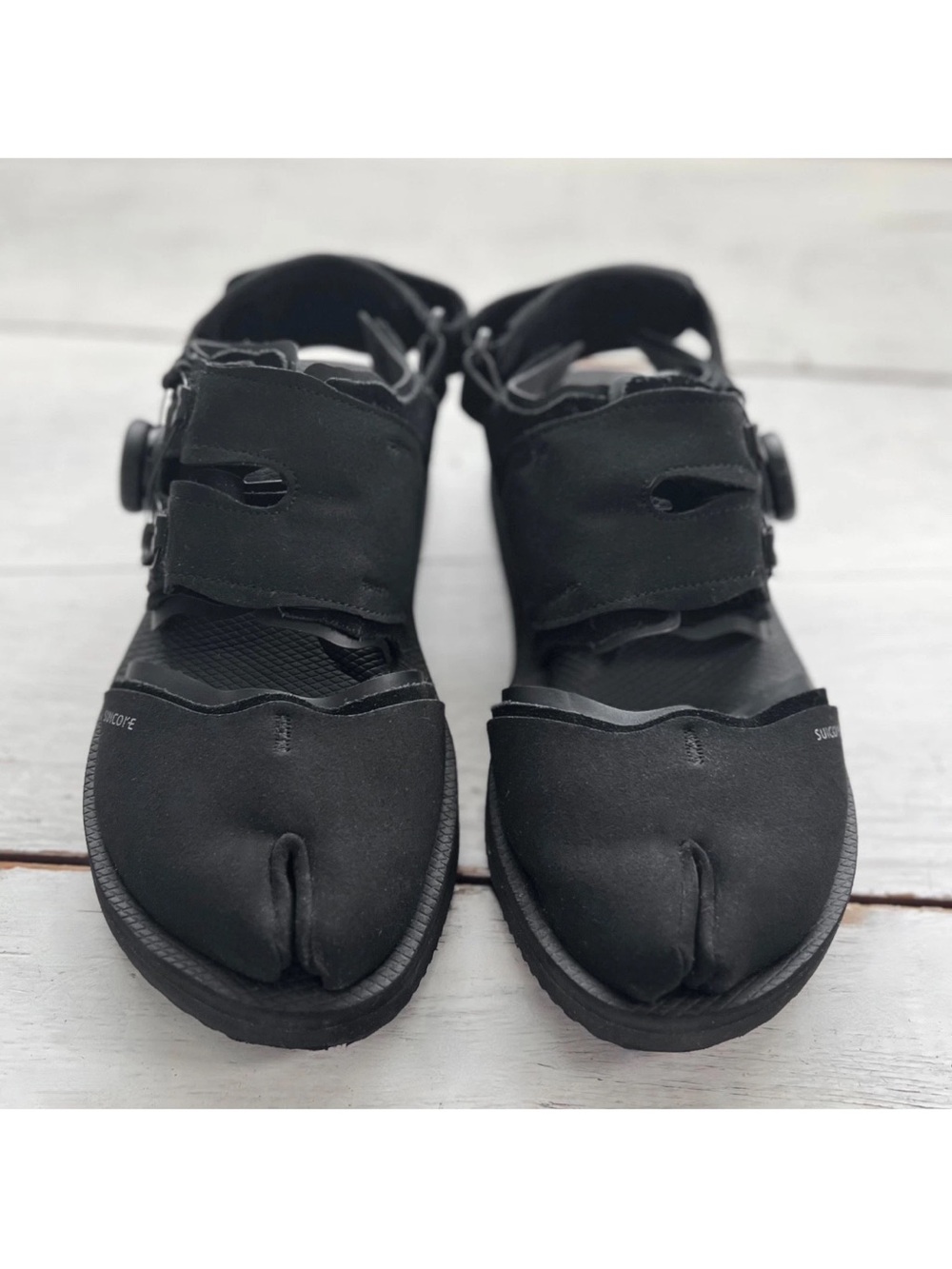 SUICOKE HAKU-ab Sandals Black Tabi Shoe Atop Dial Lacing System Split-Toe EU36.5 - Picture 3 of 12